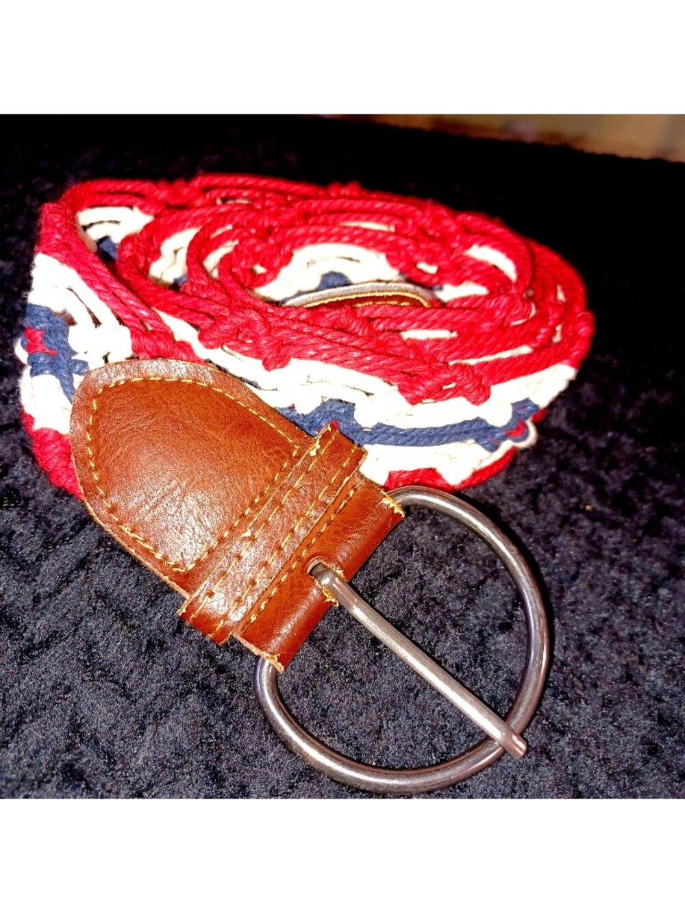 Macrame Belt Braided Boho Woven Nautical Coastal Rope Ring Womens Size Large/XL